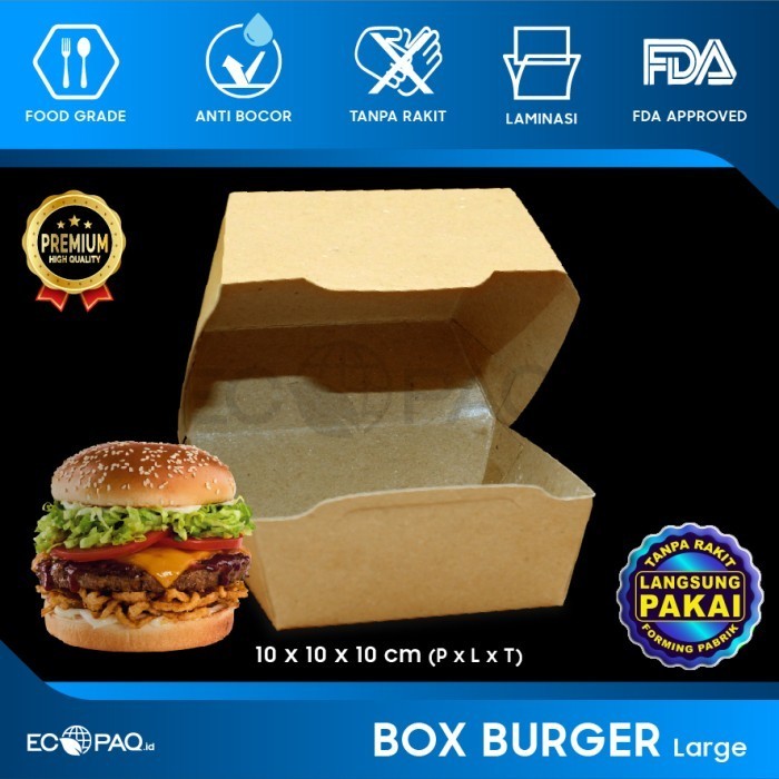 box burger coklat polos size l