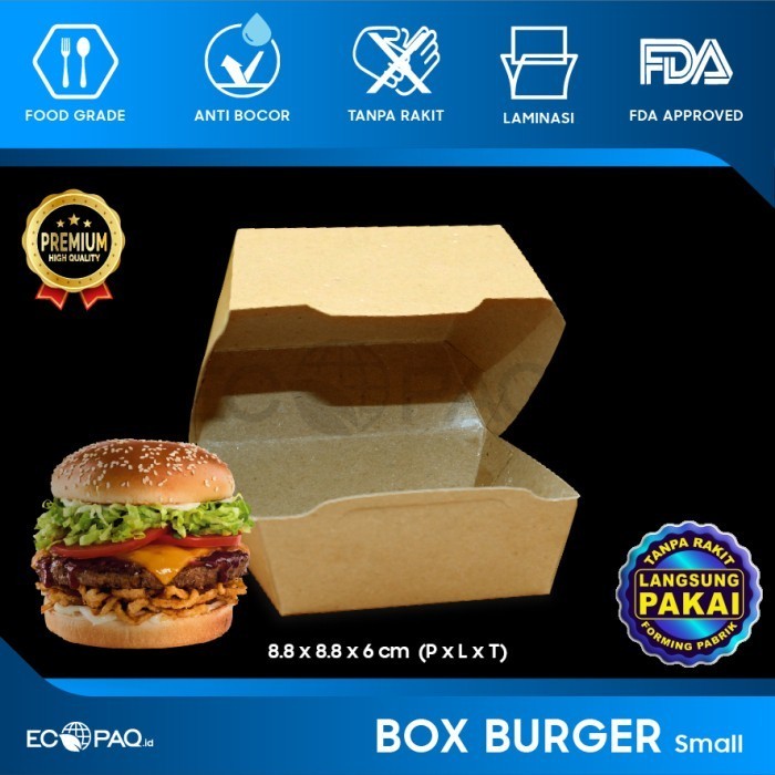 box burger coklat polos size s