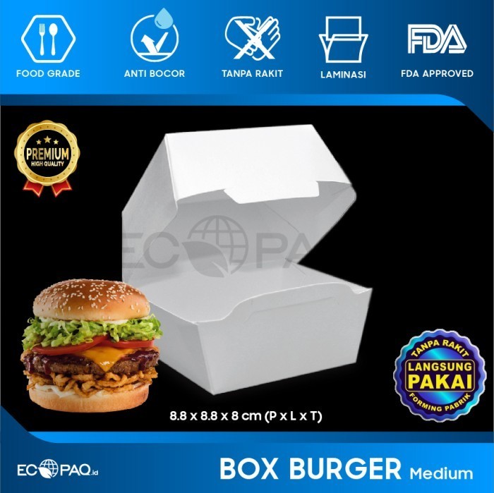 box burger putih polos size m