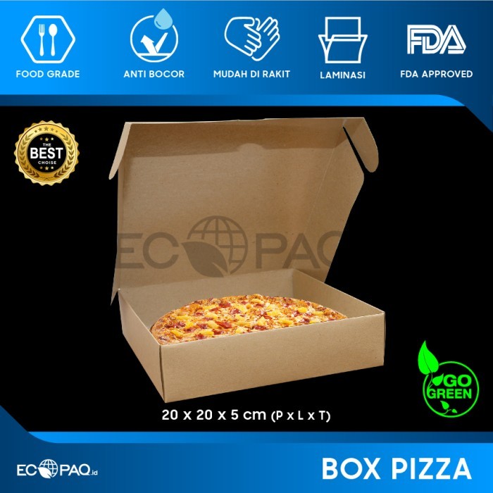 box pizza ukuran 20x20x5 cm