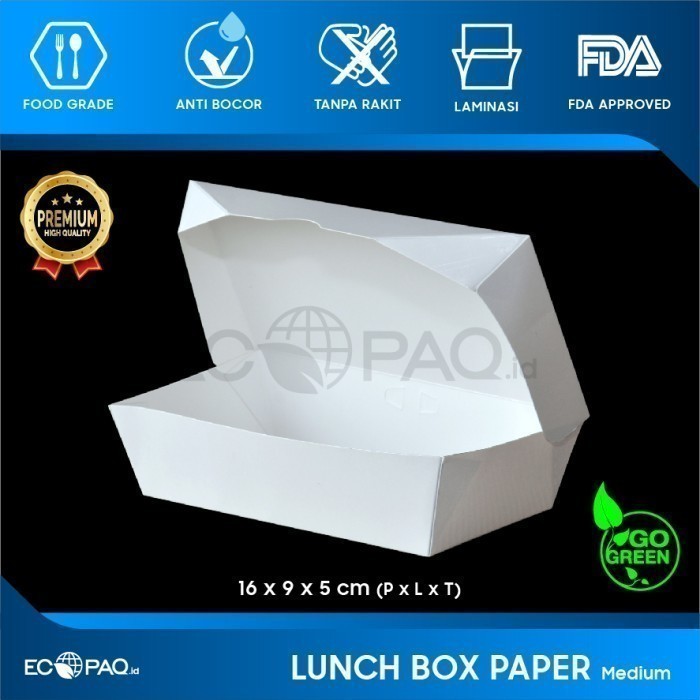 lunch box putih polos tersedia dalam ukuran S M L
